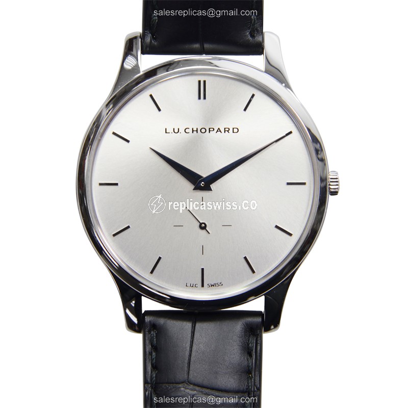 Chopard L.U.C 161920-1004 - Auto - 18kt White Gold - Silver Dial - Black Alligator Buckle - Luxury Replica L.U.C Watch